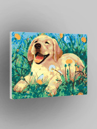 Raqamlar bo&#039;yicha rasm &quot;O&#039;tdagi kuchukcha&quot;