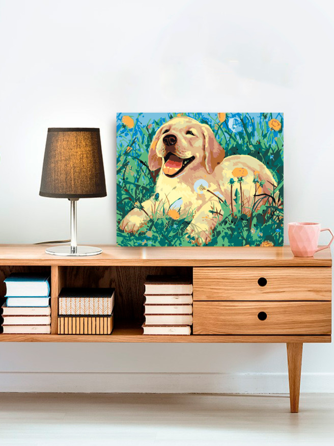 Raqamlar bo&amp;#039;yicha rasm &amp;quot;O&amp;#039;tdagi kuchukcha&amp;quot;