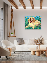 Raqamlar bo&#039;yicha rasm &quot;O&#039;tdagi kuchukcha&quot;