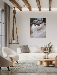 Raqamlar bo&#039;yicha rasm &quot;Shlyapadagi oq mushuk&quot;