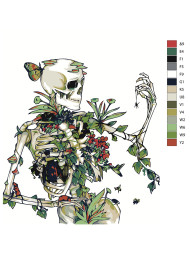 Raqamlar bo'yicha rasm "Gullardagi skelet"