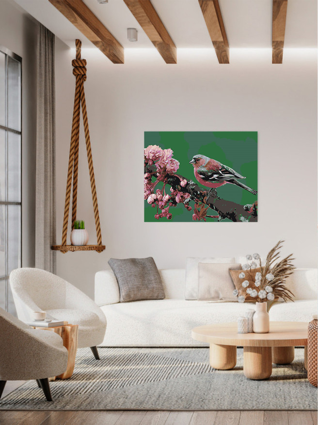 Картина по номерам &amp;quot;Птичка на ветке&amp;quot;