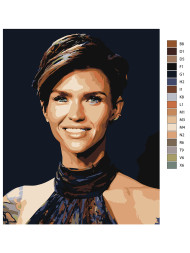 Картина по номерам &amp;quot;Девушка с короткой стрижкой&amp;quot;