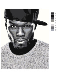 Картина по номерам &amp;quot;50 Cent&amp;quot;