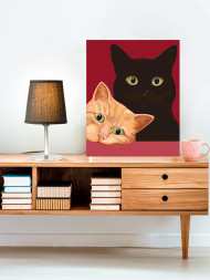 Raqamlar bo'yicha rasm "Qora va qizil mushuklar"