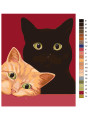 Картина по номерам &amp;quot;Чёрный и рыжий котики&amp;quot;