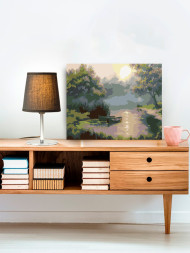 Raqamlar bo&#039;yicha rasm &quot;O&#039;rmonda bir juft qayiq&quot;