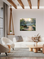 Raqamlar bo&#039;yicha rasm &quot;O&#039;rmonda bir juft qayiq&quot;