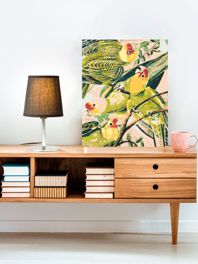 Raqamlar bo&amp;#039;yicha rasm &amp;quot;Yashil to&amp;#039;tiqushlar&amp;quot;