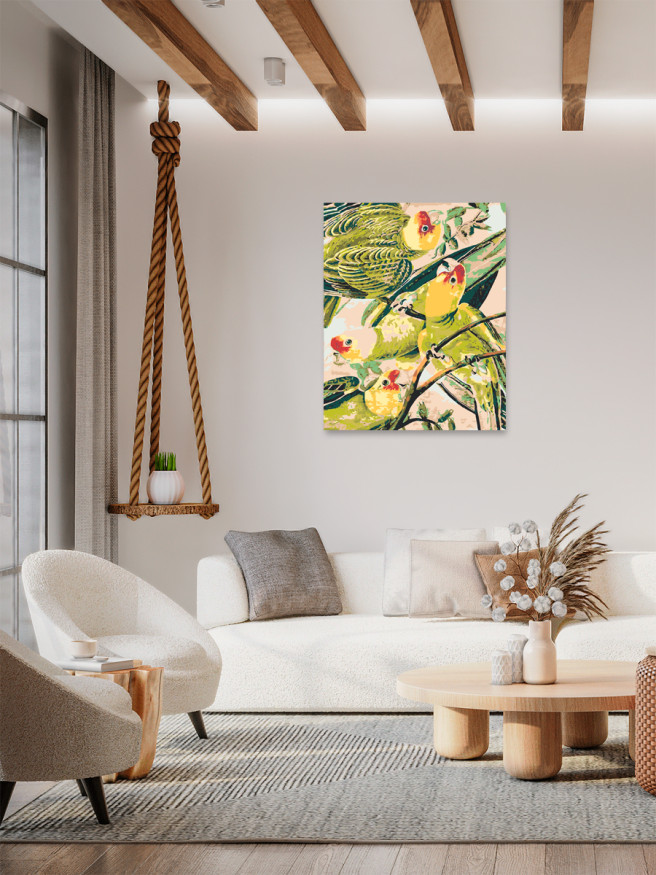 Raqamlar bo&amp;#039;yicha rasm &amp;quot;Yashil to&amp;#039;tiqushlar&amp;quot;