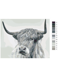 Raqamlar bo&#039;yicha rasm &quot;Kulrang bizon&quot;