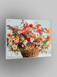 Raqamlar bo'yicha rasm "Gul to'lgan savat"