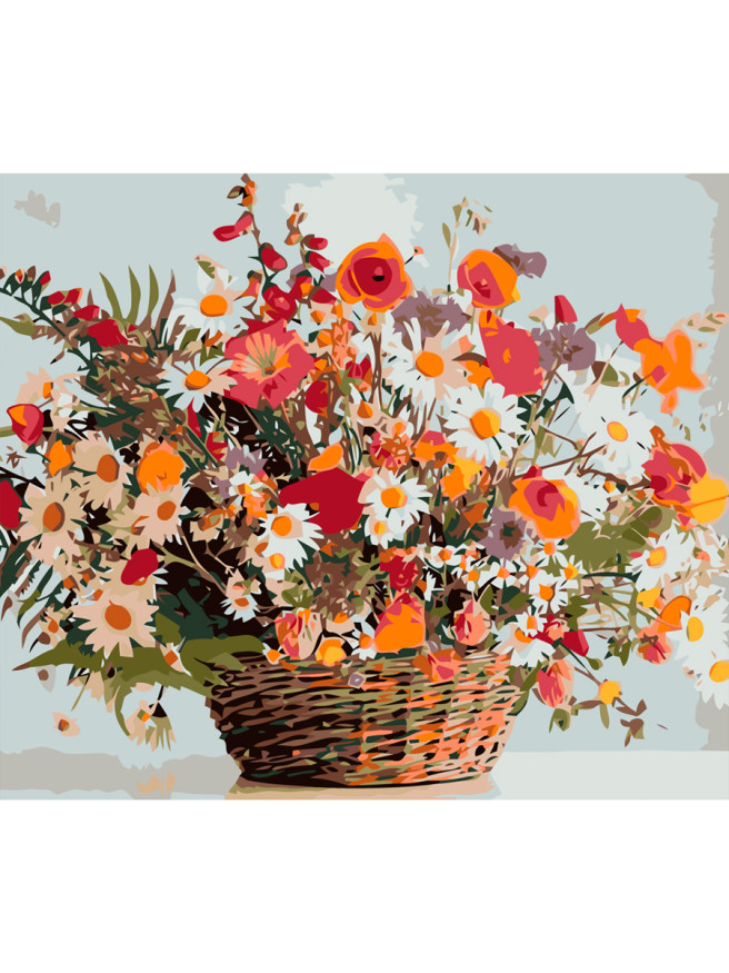 Raqamlar bo&amp;#039;yicha rasm &amp;quot;Gul to&amp;#039;lgan savat&amp;quot;