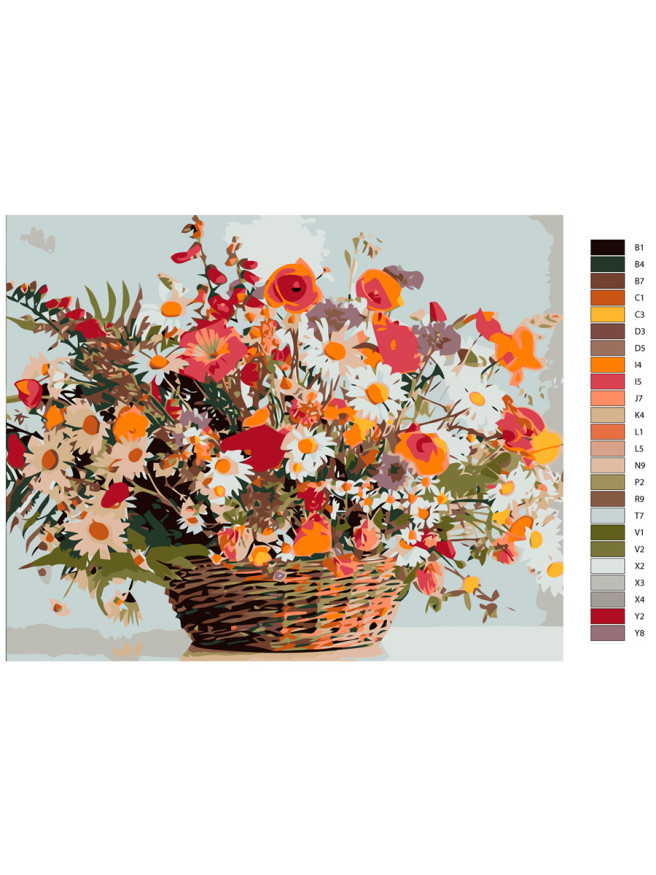 Raqamlar bo&amp;#039;yicha rasm &amp;quot;Gul to&amp;#039;lgan savat&amp;quot;