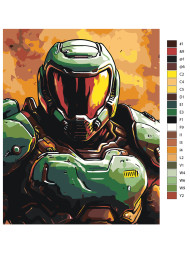 Raqamlar bo&#039;yicha rasm &quot;Kostyumdagi jangchi&quot;