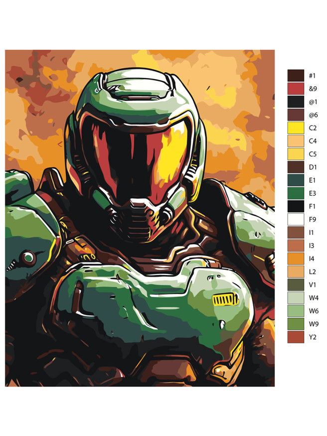 Raqamlar bo&amp;#039;yicha rasm &amp;quot;Kostyumdagi jangchi&amp;quot;