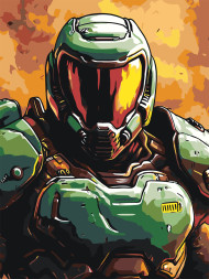 Raqamlar bo&#039;yicha rasm &quot;Kostyumdagi jangchi&quot;