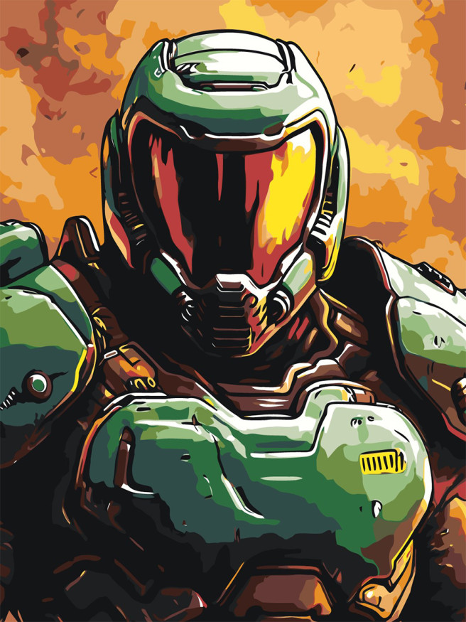 Raqamlar bo&amp;#039;yicha rasm &amp;quot;Kostyumdagi jangchi&amp;quot;