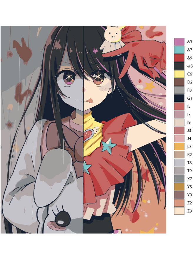 Raqamlar bo&amp;#039;yicha rasm &amp;quot;Hoshino Ai&amp;quot;