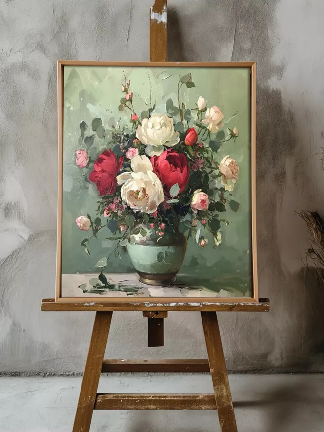 Постер на холсте &amp;quot;Классический букет в вазе&amp;quot;