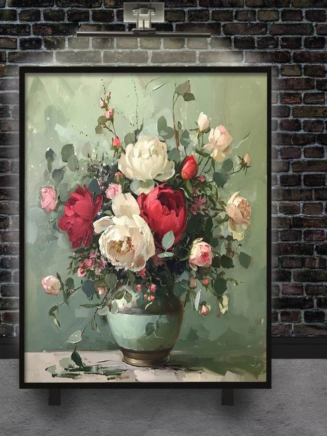 Постер на холсте &amp;quot;Классический букет в вазе&amp;quot;