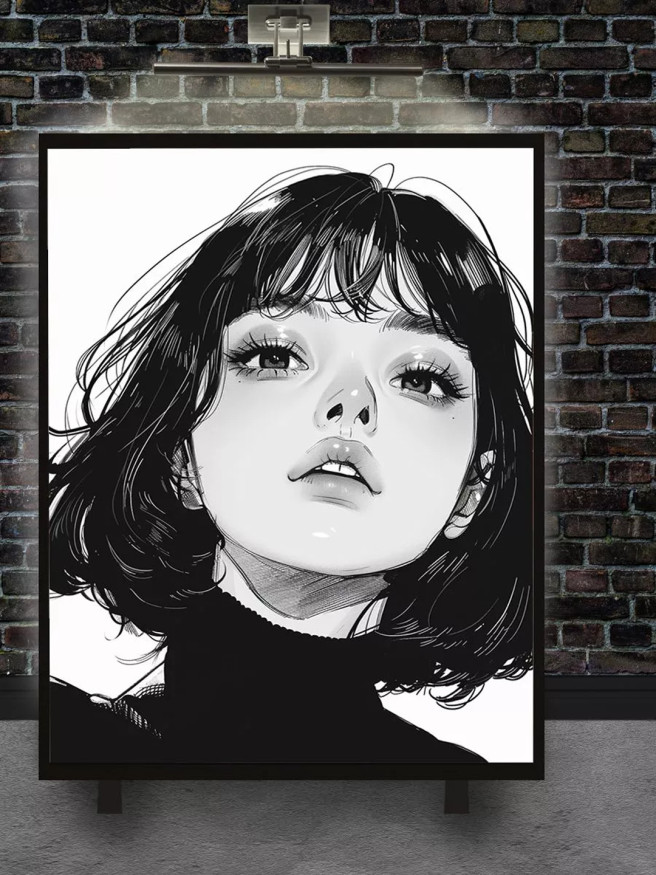 Holstga bosilgan poster &amp;quot;Qora-oq nigoh&amp;quot;