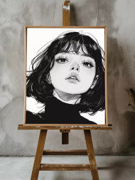 Holstga bosilgan poster &quot;Qora-oq nigoh&quot;