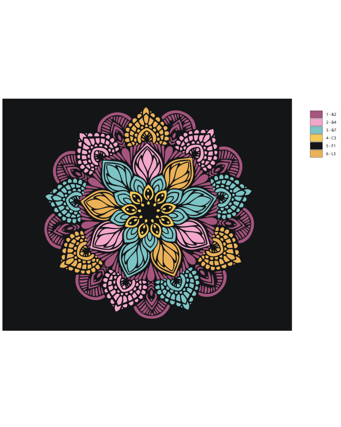 Raqamlar bo‘yicha rasm &amp;quot;Mandala nur sochmoqda&amp;quot;