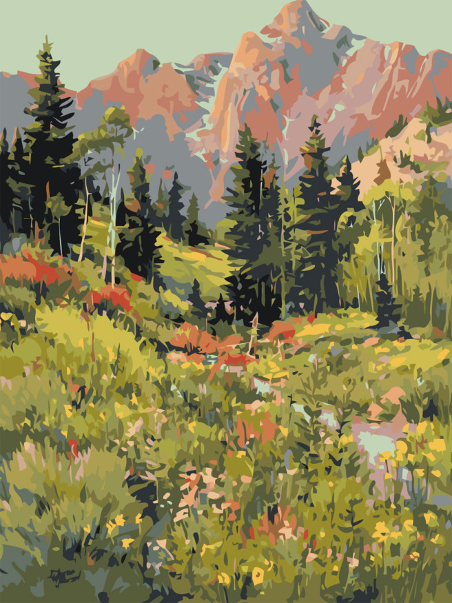 Картина по номерам &amp;quot;Вид на летний лес&amp;quot;