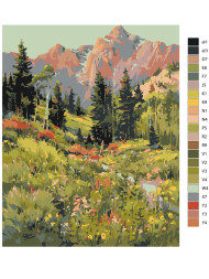 Raqamlar bo&#039;yicha rasm &quot;Yozgi o&#039;rmon manzarasi&quot;