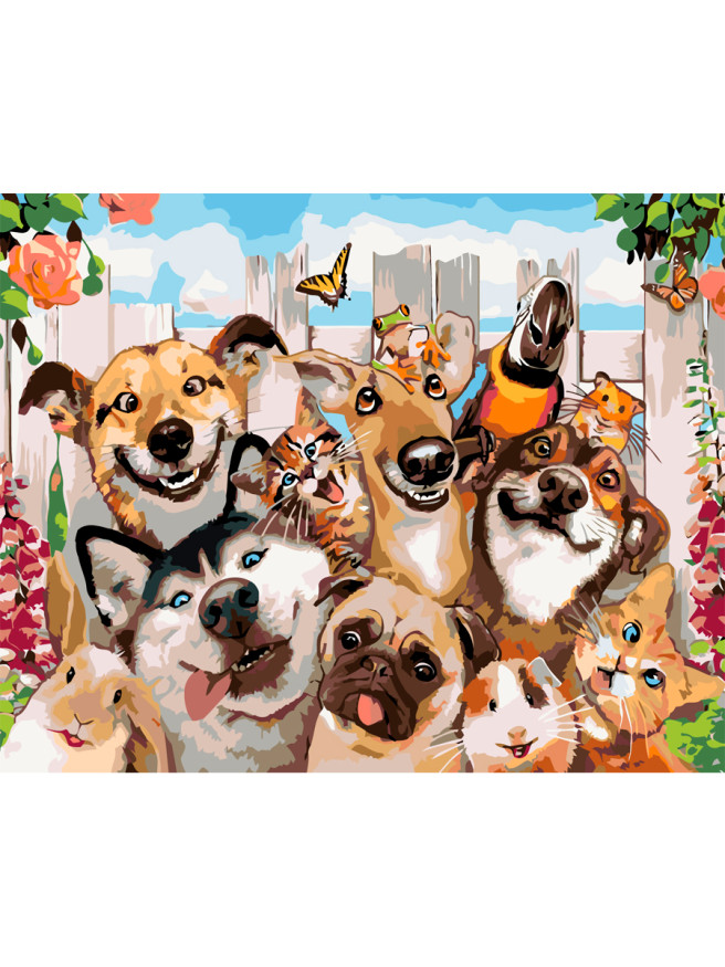 Raqamlar bo&amp;#039;yicha rasm &amp;quot;Kuchuklar va hayvonlar&amp;quot;