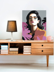 Картина по номерам "Девушка с цветами"