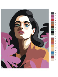 Картина по номерам "Девушка с цветами"