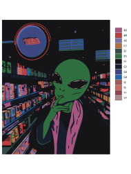 Raqamlar bo&#039;yicha rasm &quot;Do&#039;konda o&#039;zga sayyoralik&quot;