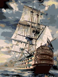 Raqamlar bo&#039;yicha rasm &quot;Dengizdagi kema&quot;