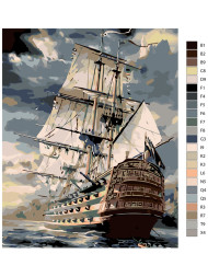 Raqamlar bo&#039;yicha rasm &quot;Dengizdagi kema&quot;