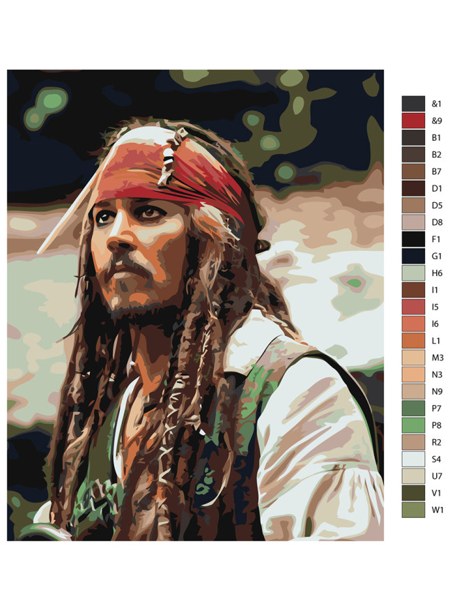 Raqamlar bo&amp;#039;yicha rasm &amp;quot;Kapitan Jek Chumchuq&amp;quot;