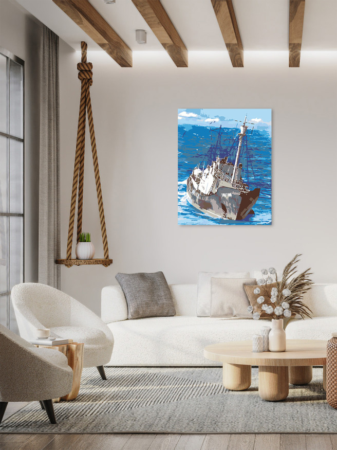 Raqamlar bo&amp;#039;yicha rasm &amp;quot;Dengizda kema&amp;quot;