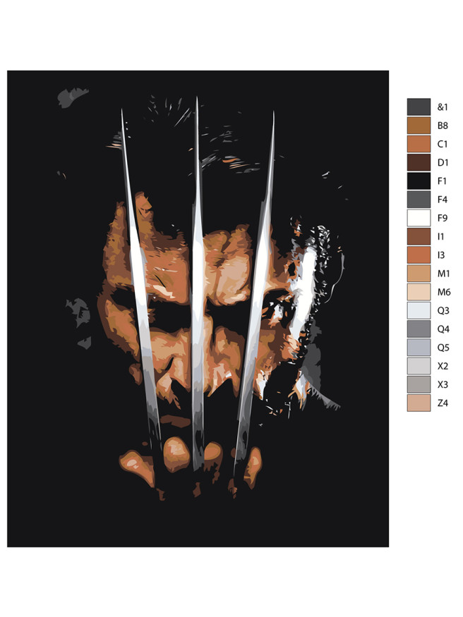Raqamlar bo&amp;#039;yicha rasm &amp;quot;Wolverine&amp;quot;
