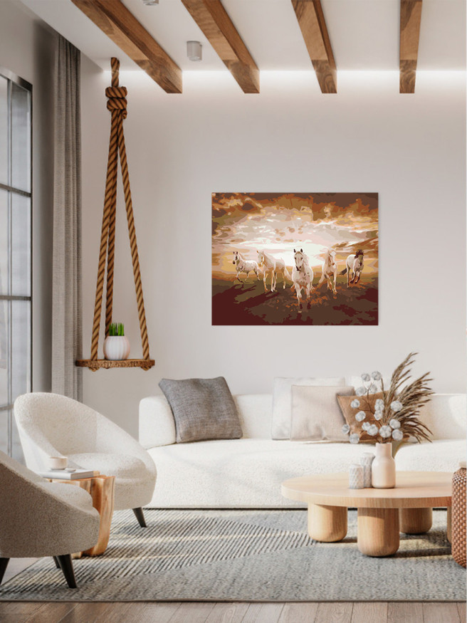 Raqamlar bo&amp;#039;yicha rasm &amp;quot;Beshta oq ot&amp;quot;