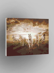 Raqamlar bo'yicha rasm "Beshta oq ot"