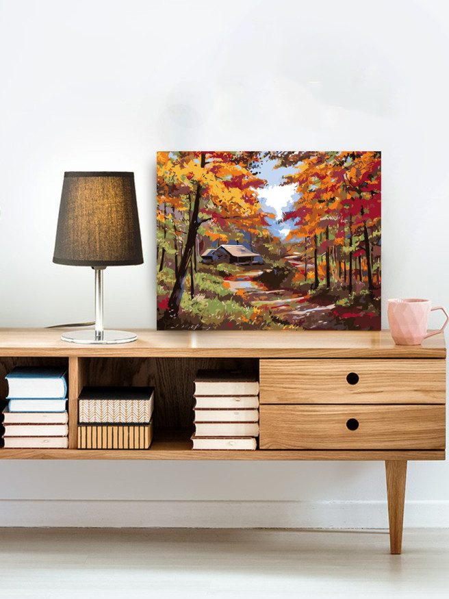 Raqamlar bo&amp;#039;yicha rasm &amp;quot;Kuzgi o&amp;#039;rmondagi uycha&amp;quot;