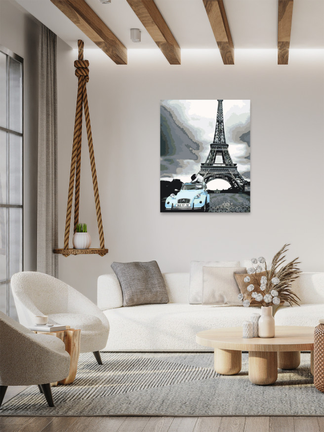 Картина по номерам &amp;quot;Машина у Эйфелевой Башни&amp;quot;
