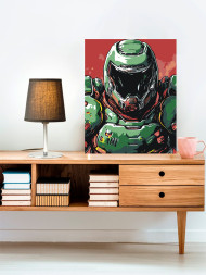 Raqamlar bo&#039;yicha rasm &quot;Yashil kostyumdagi jangchi&quot;