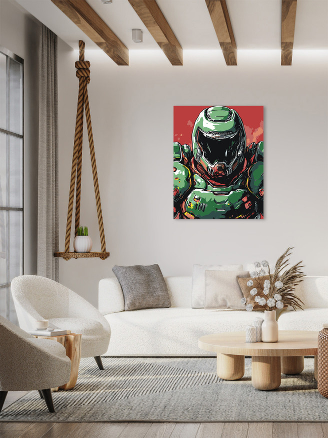 Raqamlar bo&amp;#039;yicha rasm &amp;quot;Yashil kostyumdagi jangchi&amp;quot;