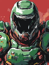 Raqamlar bo&#039;yicha rasm &quot;Yashil kostyumdagi jangchi&quot;