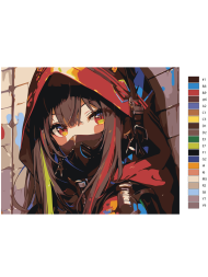 Raqamlar bo'yicha rasm "Chiroyli anime qiz"