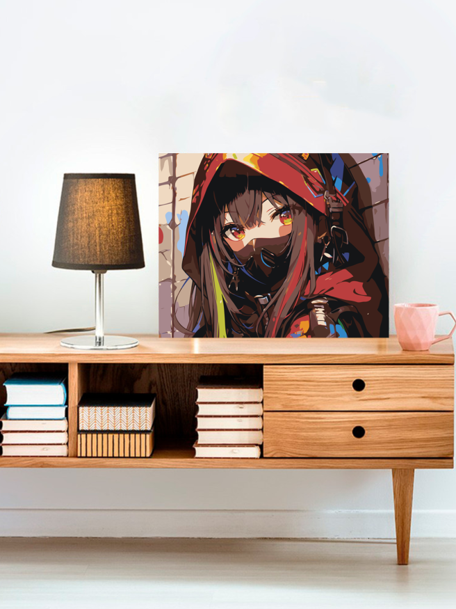 Raqamlar bo&amp;#039;yicha rasm &amp;quot;Chiroyli anime qiz&amp;quot;