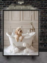 Постер на холсте &amp;quot;Пушистик в пенном раю&amp;quot;