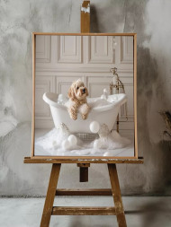 Постер на холсте &amp;quot;Пушистик в пенном раю&amp;quot;